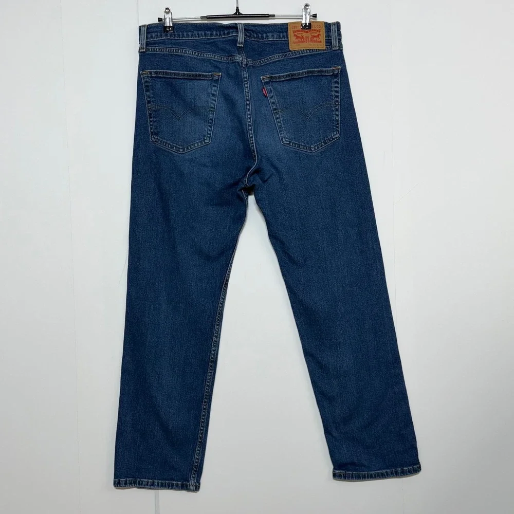 Levis 505 Jeans Mens 36x30 Blue Denim Regular Fit Straight Leg Stretch Workwear